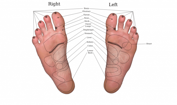 Pressure points in feet